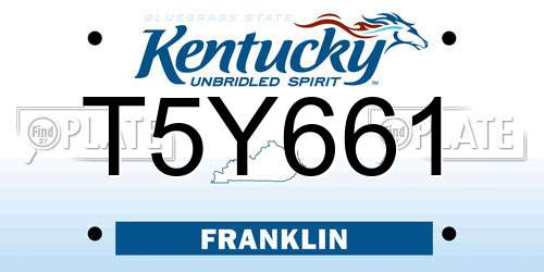 T5Y661 Kentucky License Plate