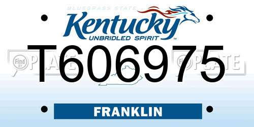 T606975 Kentucky License Plate