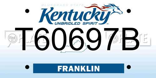 T60697B Kentucky License Plate