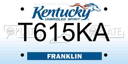 T615KA Kentucky License Plate