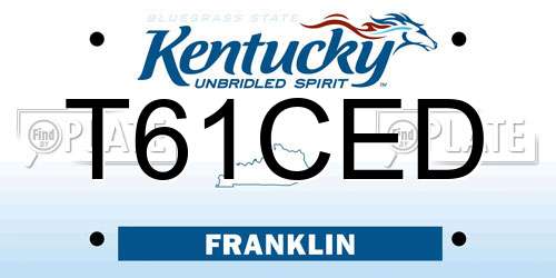 T61CED Kentucky License Plate