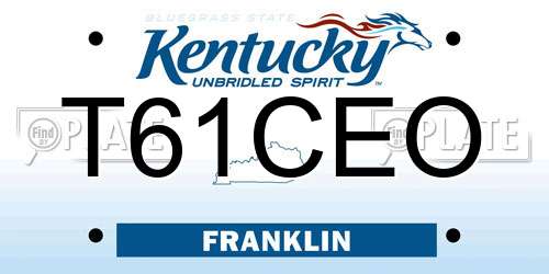 T61CEO Kentucky License Plate