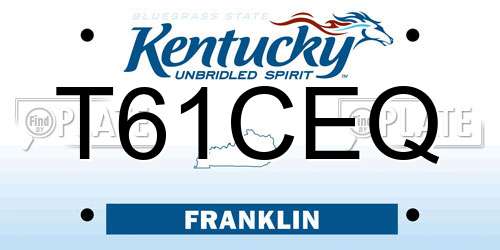 T61CEQ Kentucky License Plate