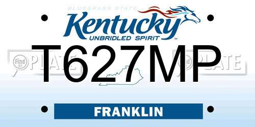T627MP Kentucky License Plate