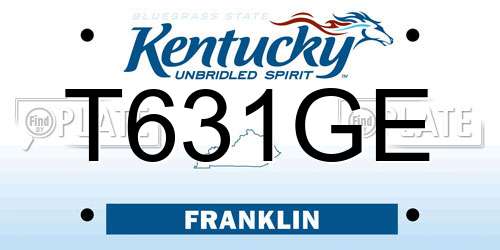 T631GE Kentucky License Plate