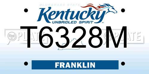 T6328M Kentucky License Plate