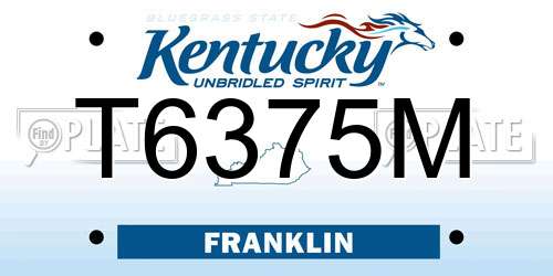 T6375M Kentucky License Plate