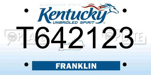 T642123 Kentucky License Plate