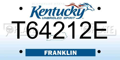 T64212E Kentucky License Plate