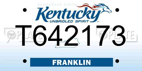 T642173 Kentucky License Plate