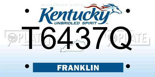 T6437Q Kentucky License Plate