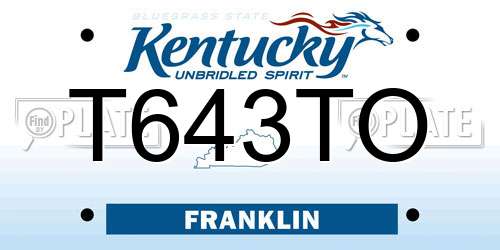 T643TO Kentucky License Plate
