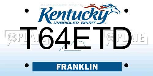 T64ETD Kentucky License Plate