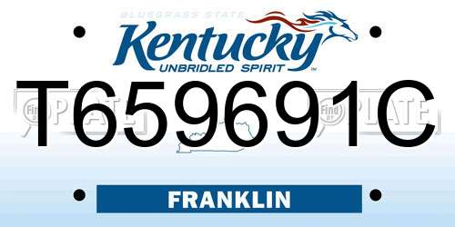 T659691C Kentucky License Plate