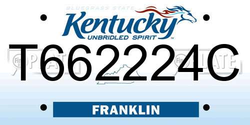 T662224C Kentucky License Plate
