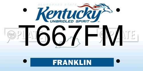 T667FM Kentucky License Plate
