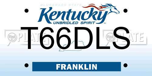 T66DLS Kentucky License Plate