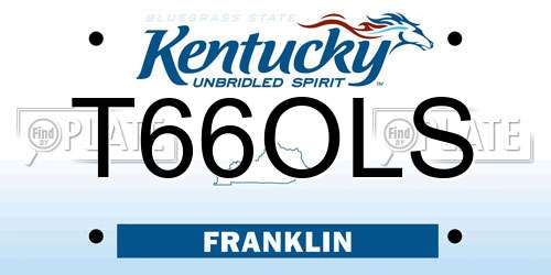 T66OLS Kentucky License Plate