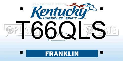 T66QLS Kentucky License Plate