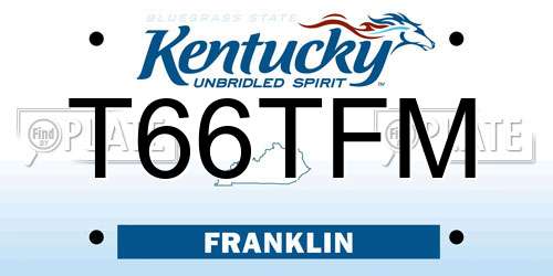 T66TFM Kentucky License Plate