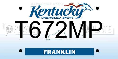 T672MP Kentucky License Plate