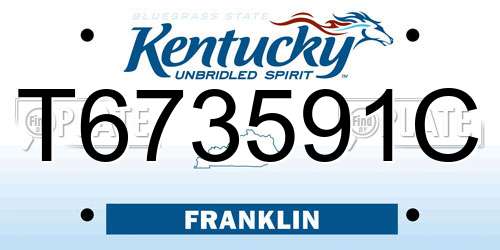 T673591C Kentucky License Plate