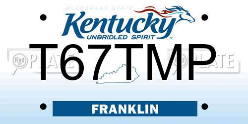 T67TMP Kentucky License Plate