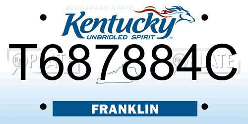 T687884C Kentucky License Plate