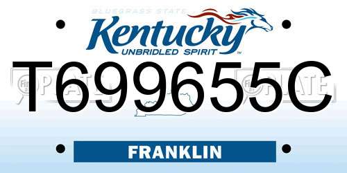 T699655C Kentucky License Plate