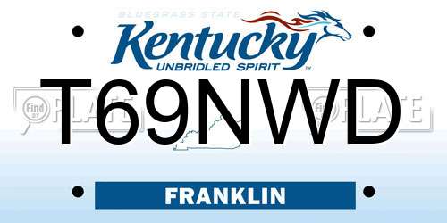 T69NWD Kentucky License Plate