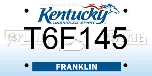 T6F145 Kentucky License Plate