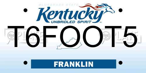 T6FOOT5 Kentucky License Plate