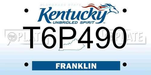 T6P490 Kentucky License Plate