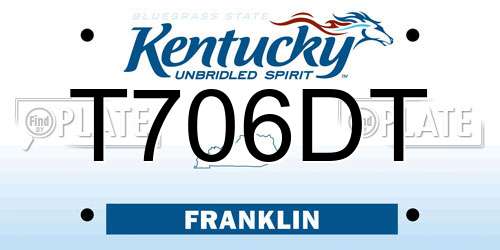 T706DT Kentucky License Plate
