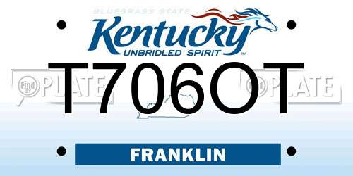 T706OT Kentucky License Plate