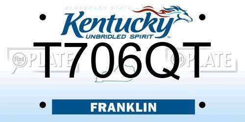 T706QT Kentucky License Plate