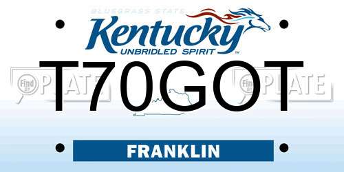 T70GOT Kentucky License Plate