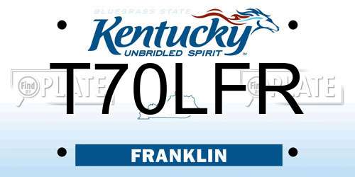 T70LFR Kentucky License Plate