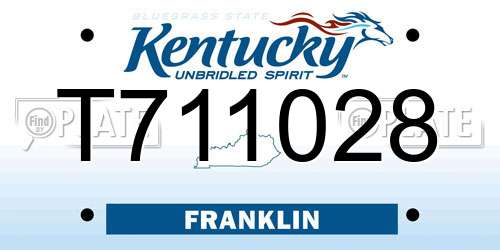 T711028 Kentucky License Plate