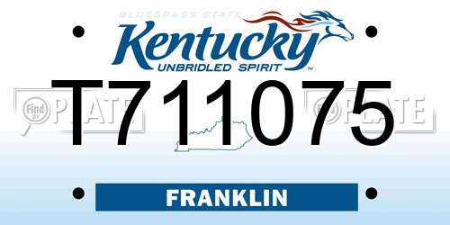 T711075 Kentucky License Plate