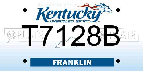 T7128B Kentucky License Plate
