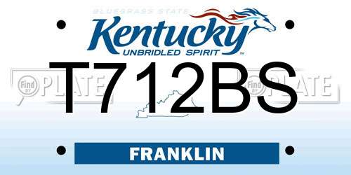 T712BS Kentucky License Plate