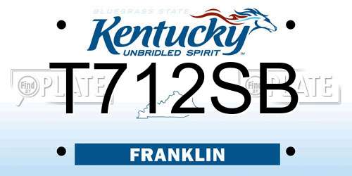 T712SB Kentucky License Plate