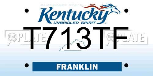 T713TF Kentucky License Plate