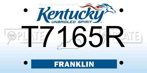 T7165R Kentucky License Plate