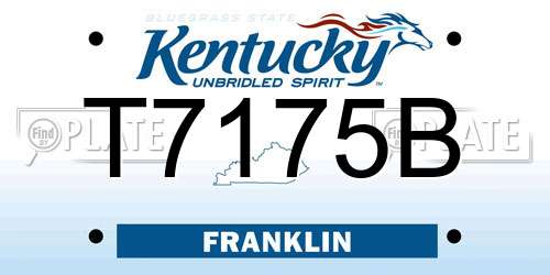 T7175B Kentucky License Plate