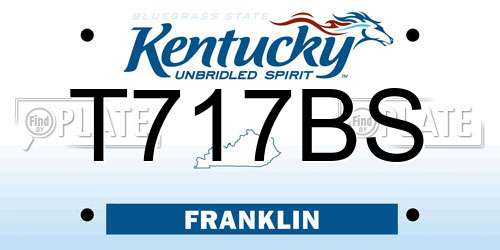 T717BS Kentucky License Plate