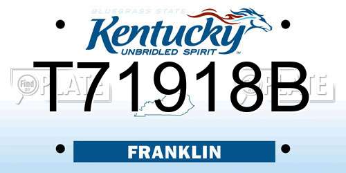 T71918B Kentucky License Plate