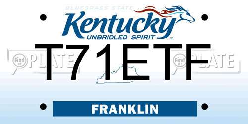 T71ETF Kentucky License Plate