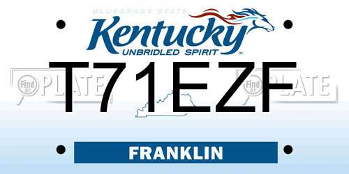 T71EZF Kentucky License Plate